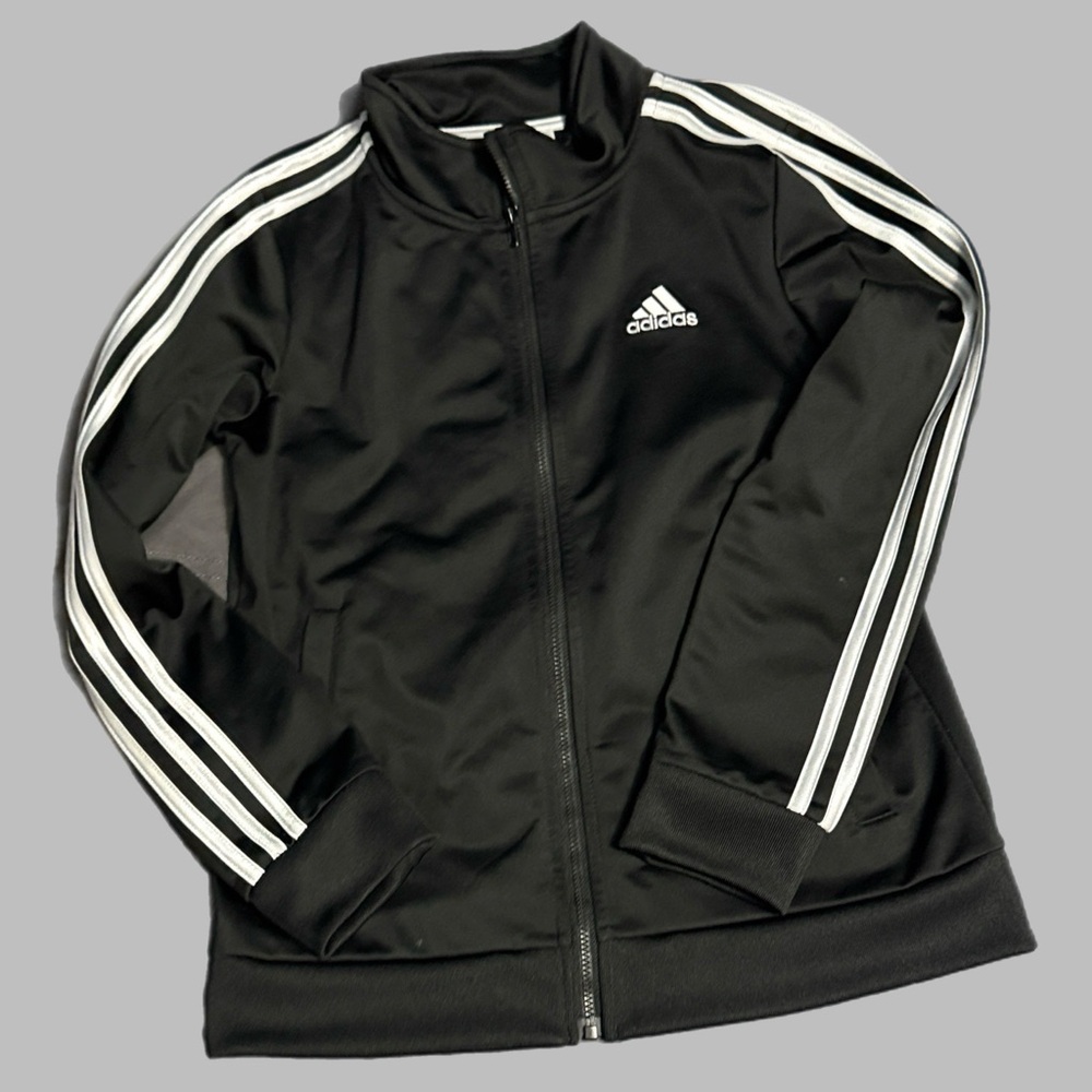 Adidas Black Track Jacket with White Accents